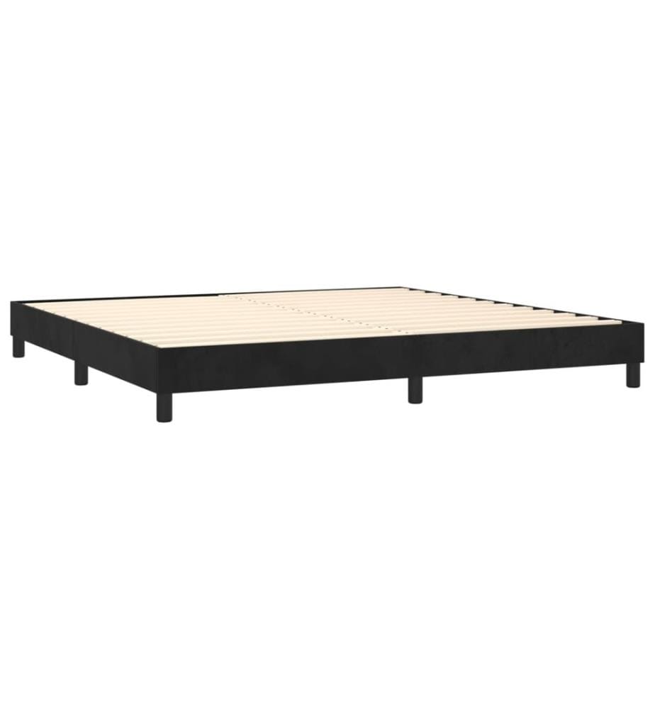 Boxspringbett mit Matratze & LED Schwarz 200x200 cm Samt