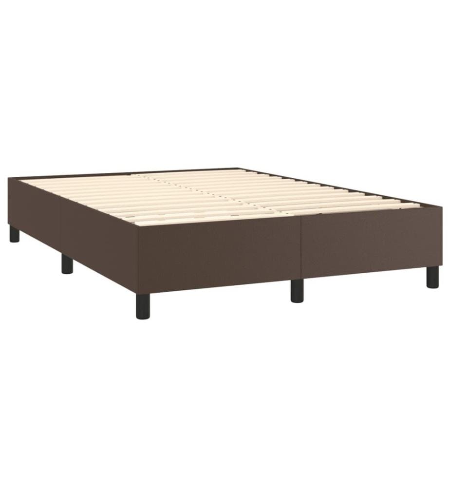 Boxspringbett Braun 140x190 cm Kunstleder