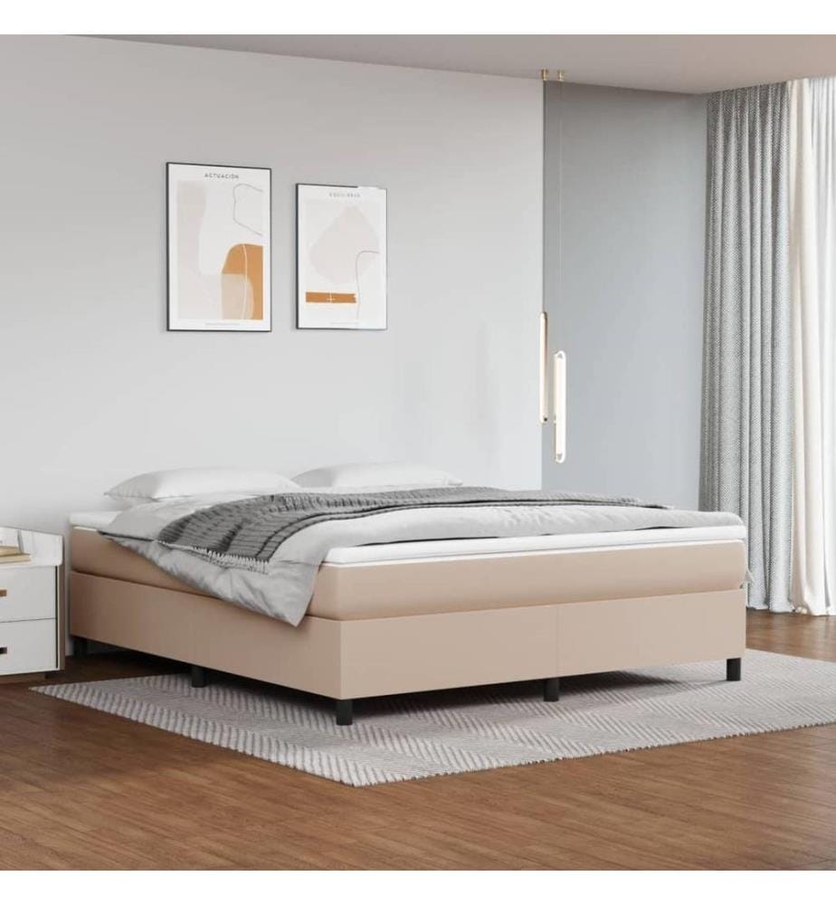Boxspringbett Cappuccino-Braun 180x200 cm Kunstleder
