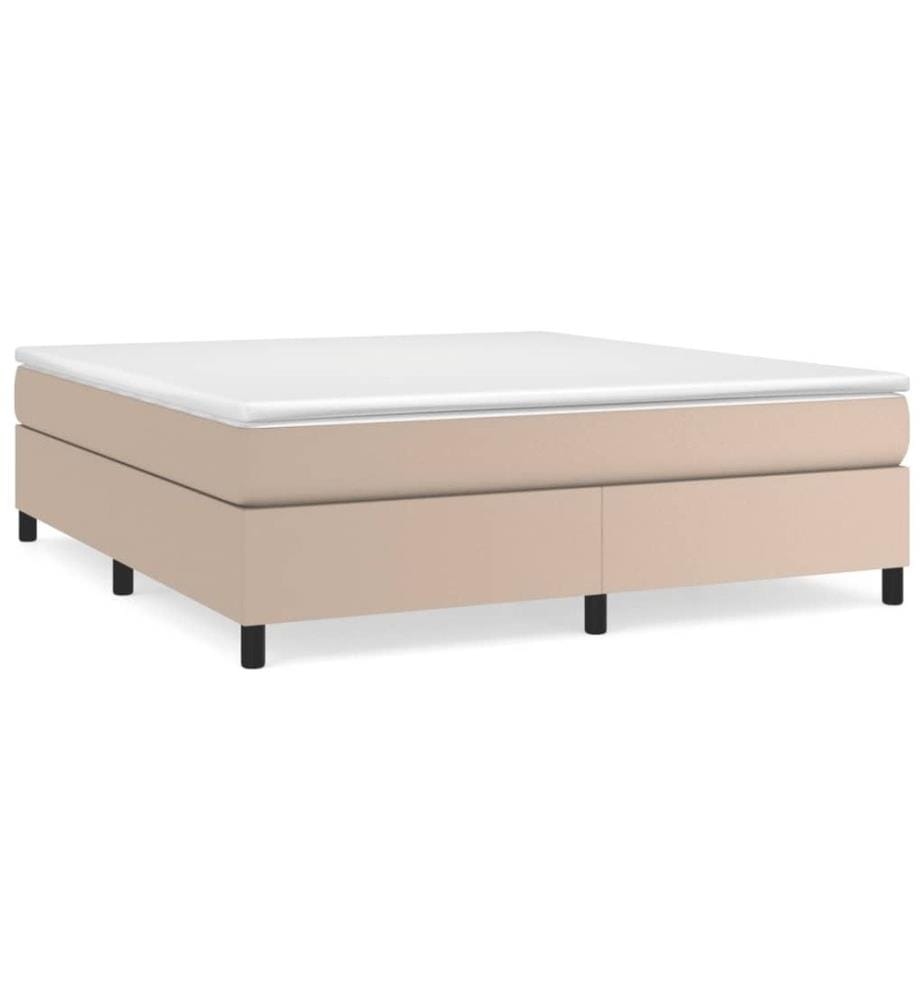 Boxspringbett Cappuccino-Braun 180x200 cm Kunstleder