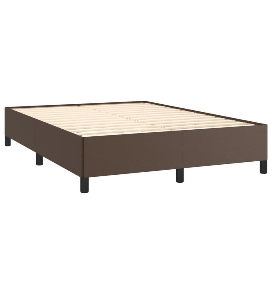 Bettgestell Braun 140x190 cm Kunstleder