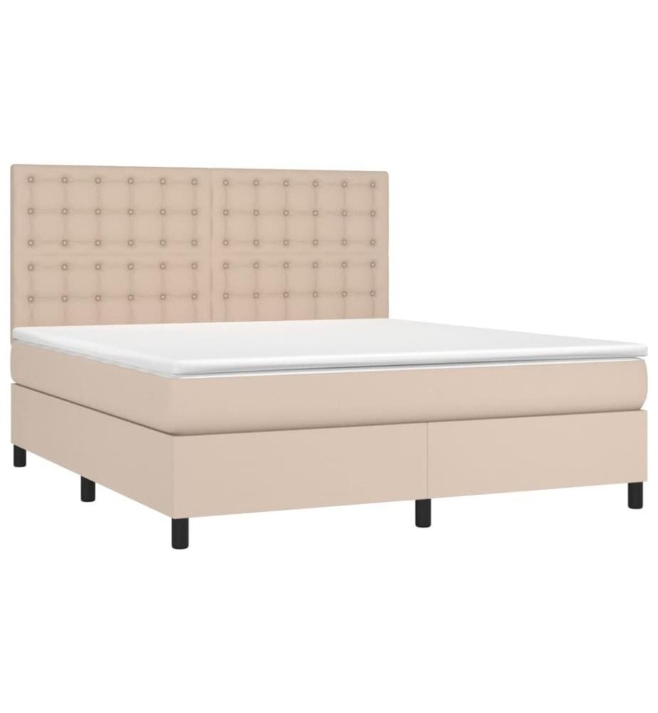 Boxspringbett mit Matratze & LED Cappuccino-Braun 180x200cm