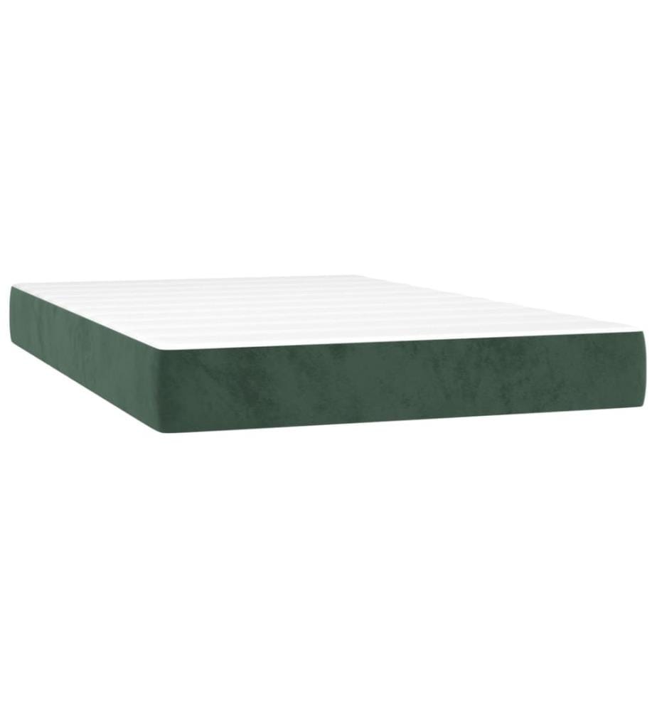 Boxspringbett mit Matratze Dunkelgrün 120x200 cm Samt