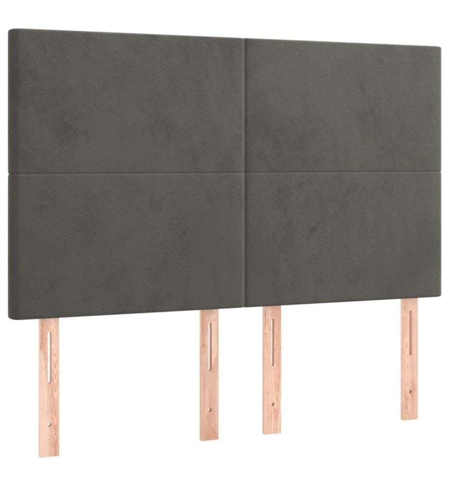 Boxspringbett mit Matratze Dunkelgrau 140x190 cm Samt