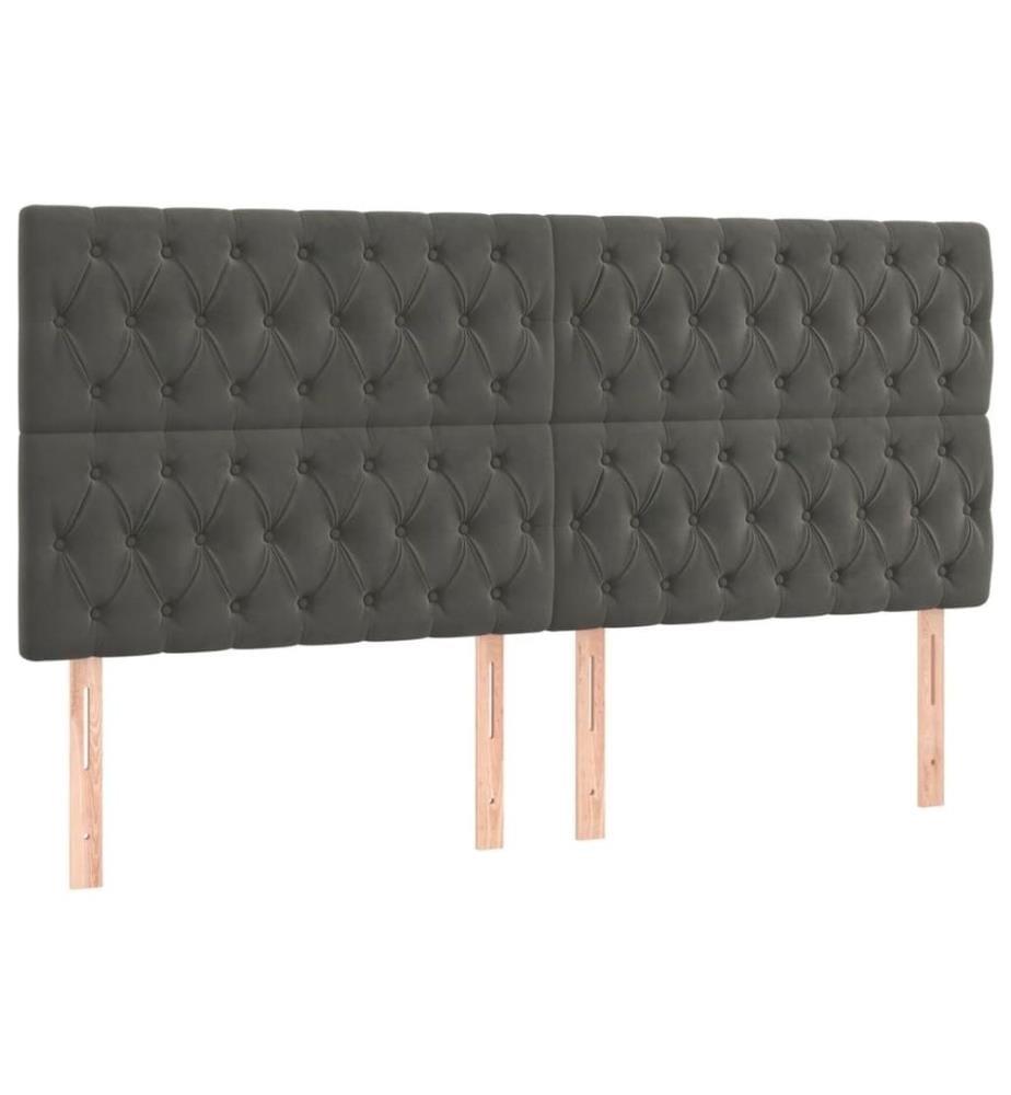 Boxspringbett mit Matratze Dunkelgrau 180x200 cm Samt