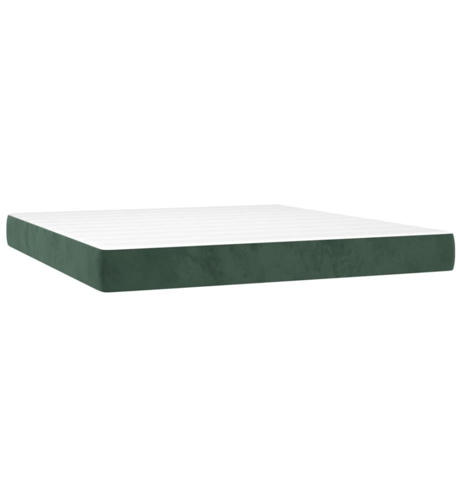 Boxspringbett mit Matratze Dunkelgrün 180x200 cm Samt