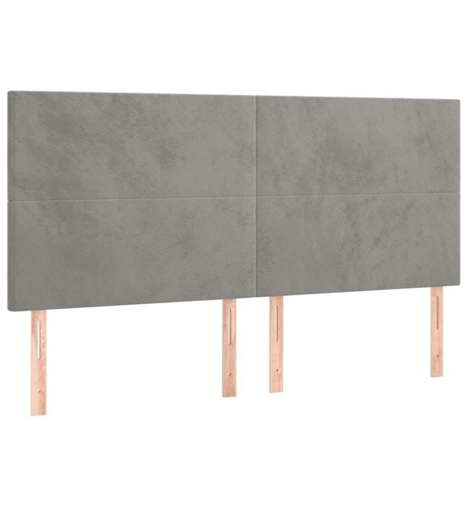 Boxspringbett mit Matratze Hellgrau 160x200 cm Samt