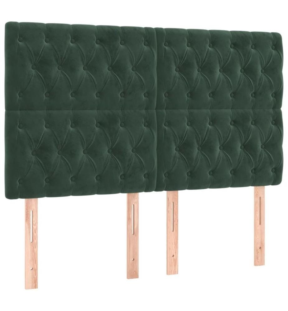 Boxspringbett mit Matratze Dunkelgrün 160x200 cm Samt