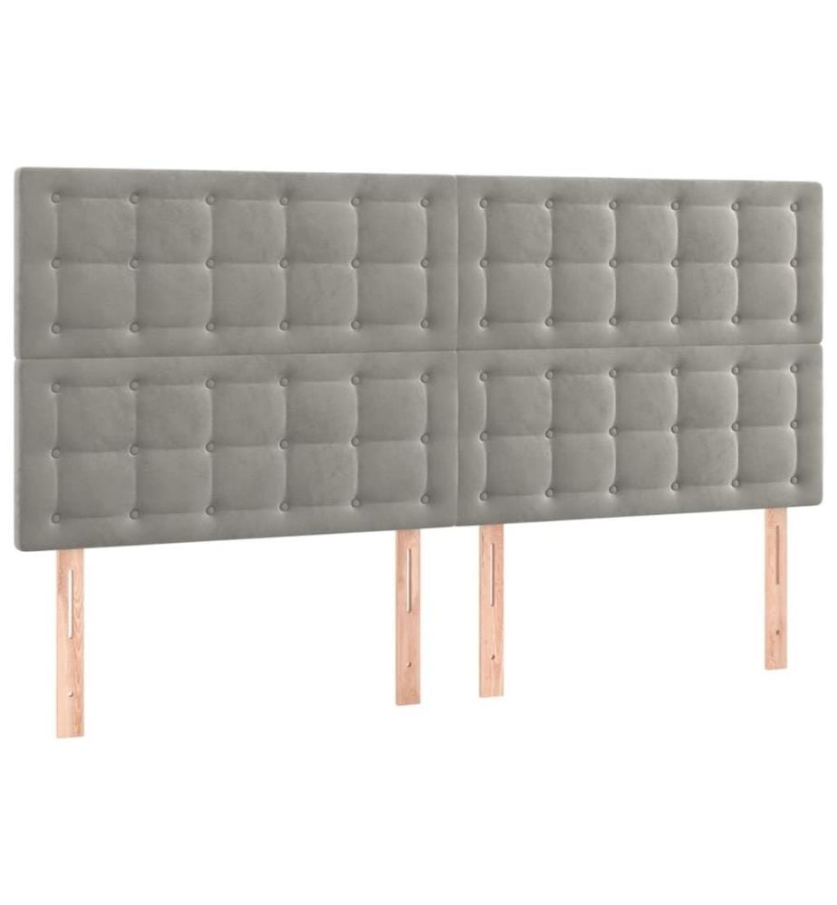 Boxspringbett mit Matratze Hellgrau 180x200 cm Samt