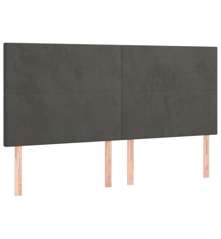 Boxspringbett mit Matratze Dunkelgrau 160x200 cm Samt