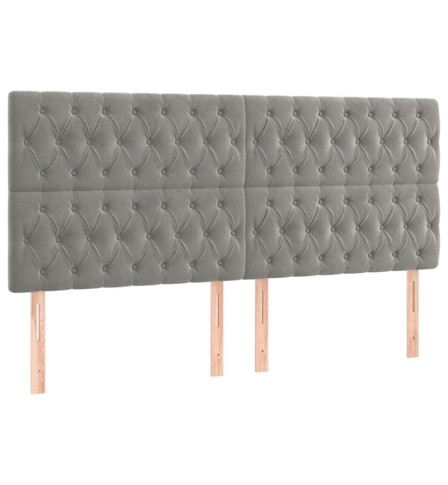 Boxspringbett mit Matratze Hellgrau 180x200 cm Samt