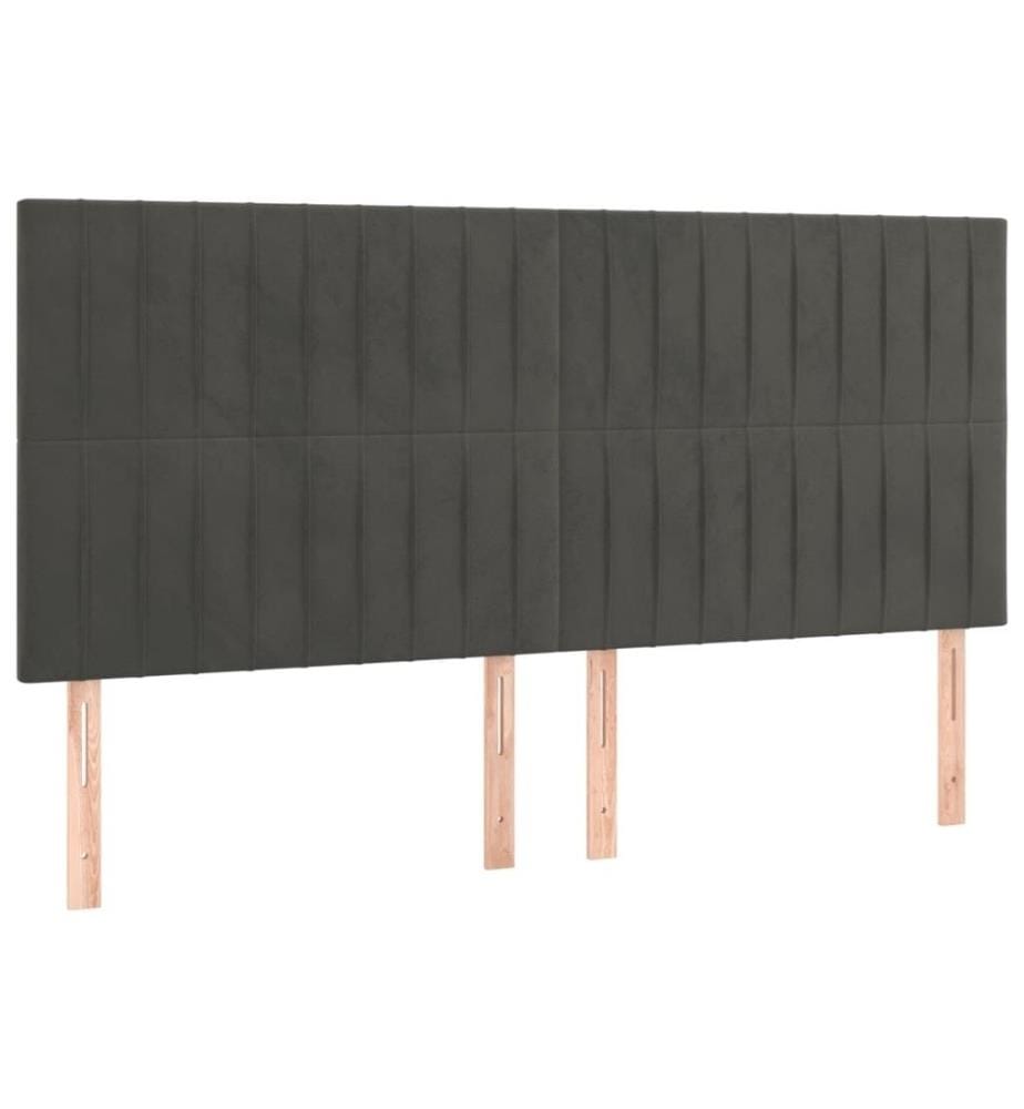 Boxspringbett mit Matratze Dunkelgrau 180x200 cm Samt