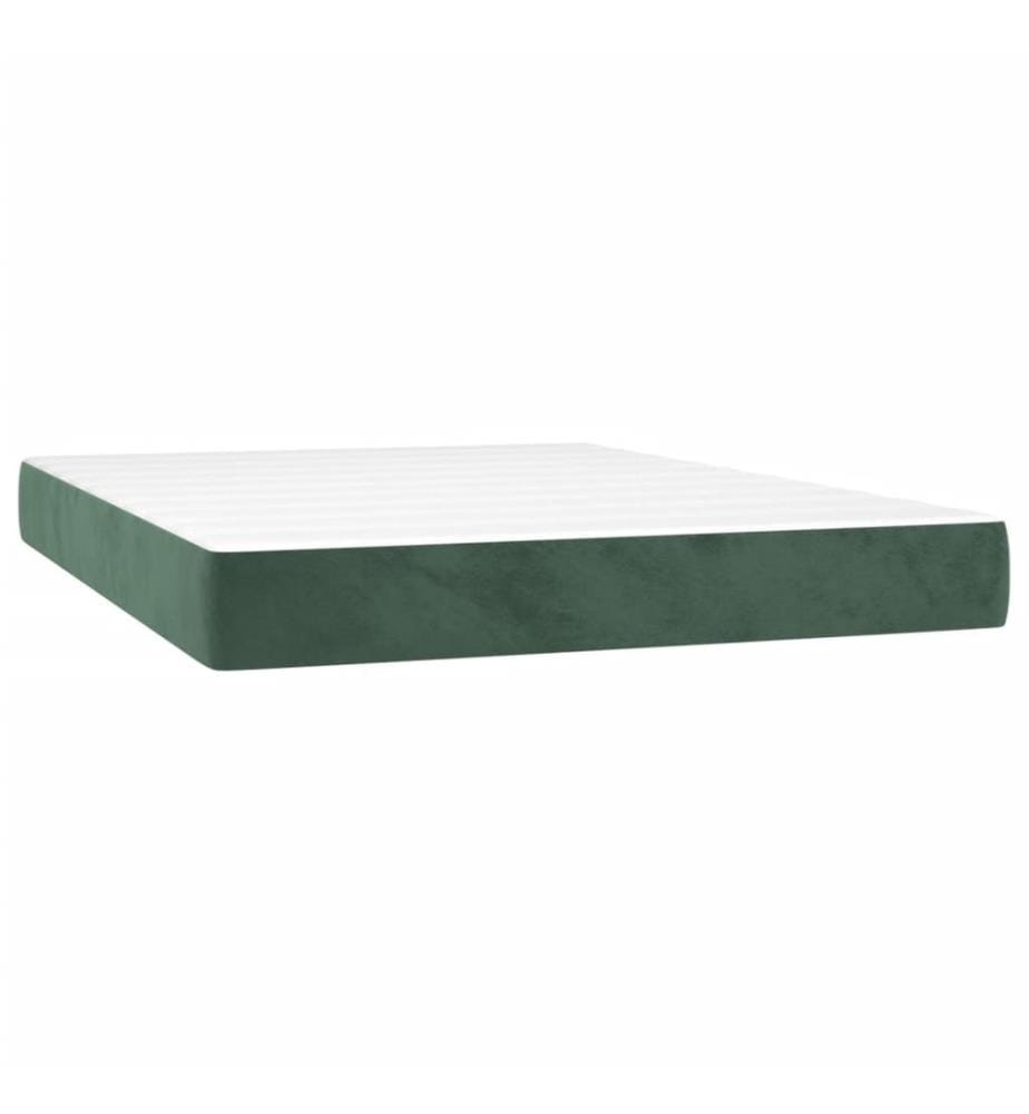 Boxspringbett mit Matratze Dunkelgrün 140x190 cm Samt