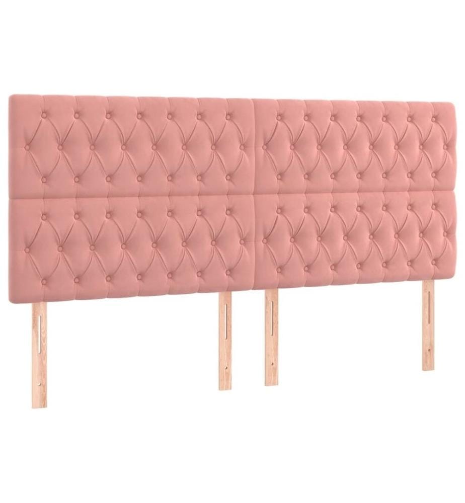 Boxspringbett mit Matratze Rosa 200x200 cm Samt