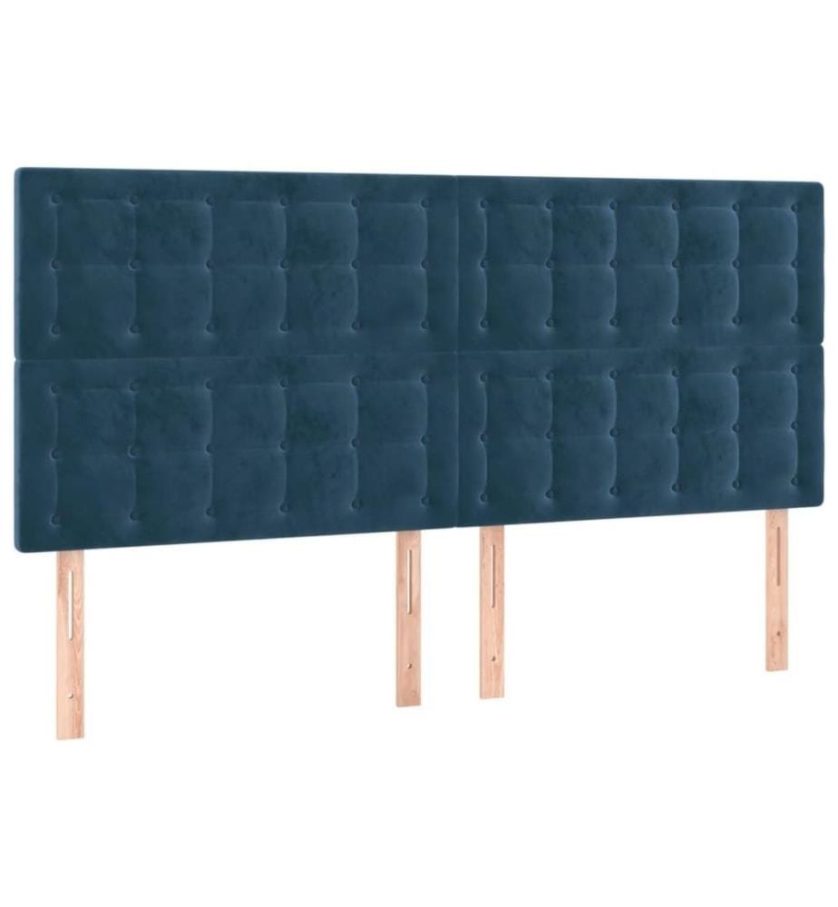 Boxspringbett mit Matratze Dunkelblau 200x200 cm Samt