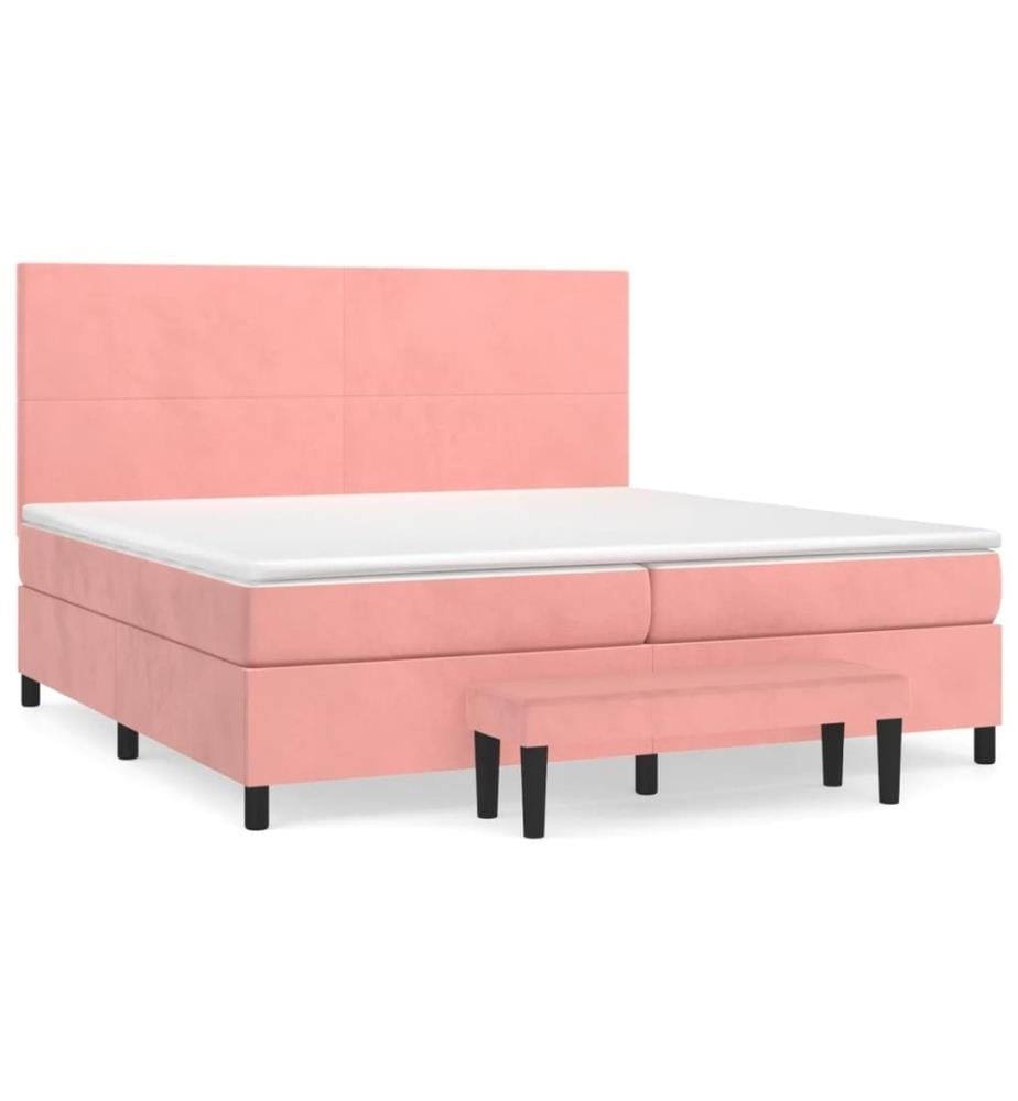 Boxspringbett mit Matratze Rosa 200x200 cm Samt