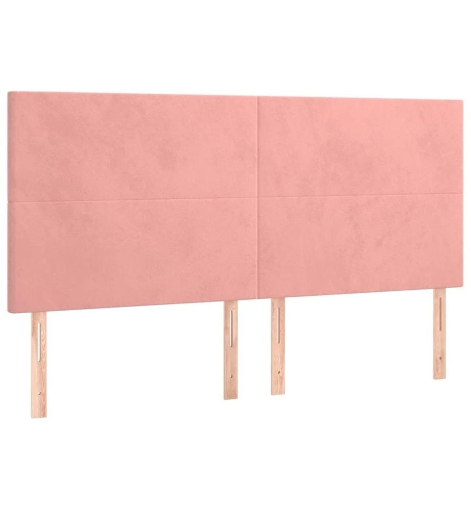 Boxspringbett mit Matratze Rosa 200x200 cm Samt