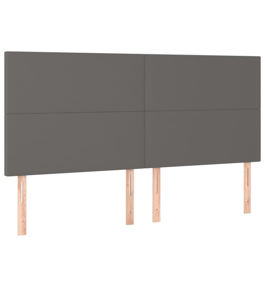 Boxspringbett mit Matratze Grau 180x200 cm Kunstleder
