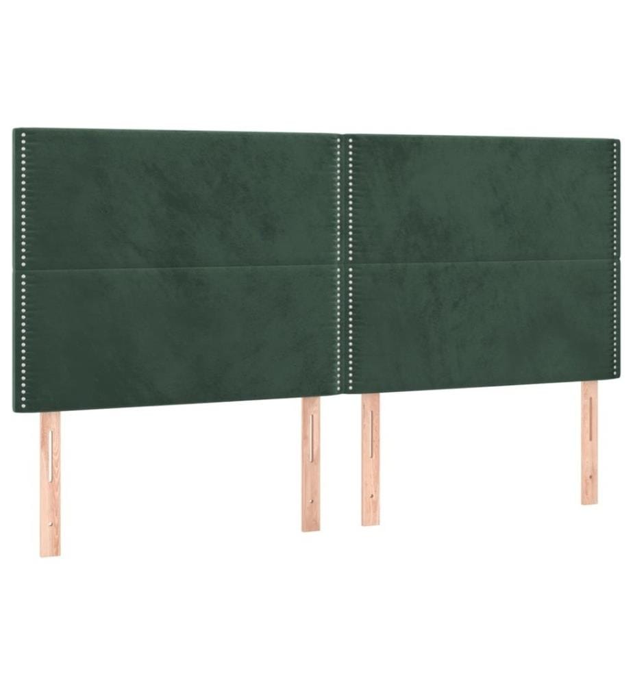 Boxspringbett mit Matratze Dunkelgrün 200x200 cm Samt