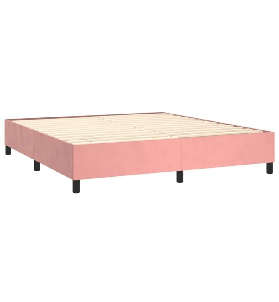 Boxspringbett mit Matratze Rosa 180x200 cm Samt