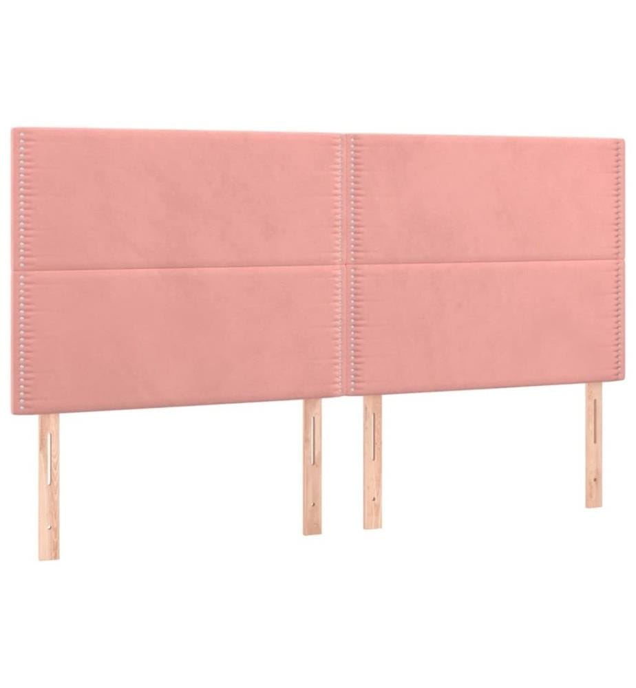 Boxspringbett mit Matratze Rosa 180x200 cm Samt