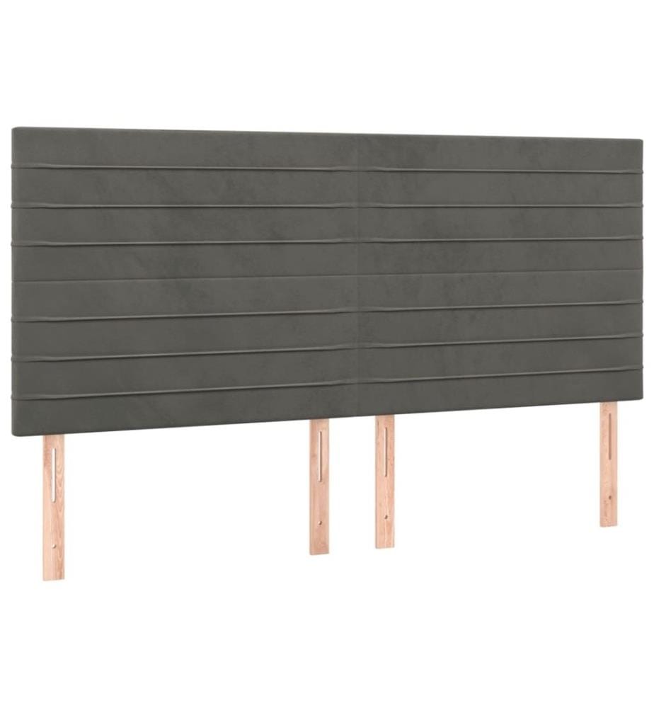 Boxspringbett mit Matratze Dunkelgrau 180x200 cm Samt