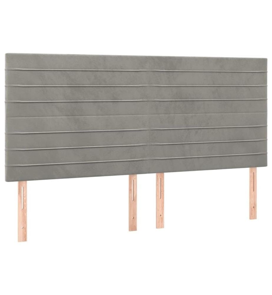 Boxspringbett mit Matratze Hellgrau 180x200 cm Samt