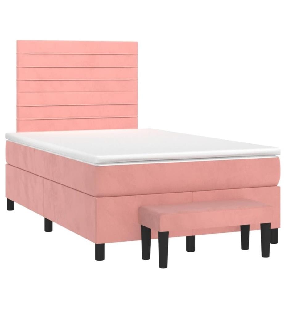 Boxspringbett mit Matratze Rosa 120x200 cm Samt