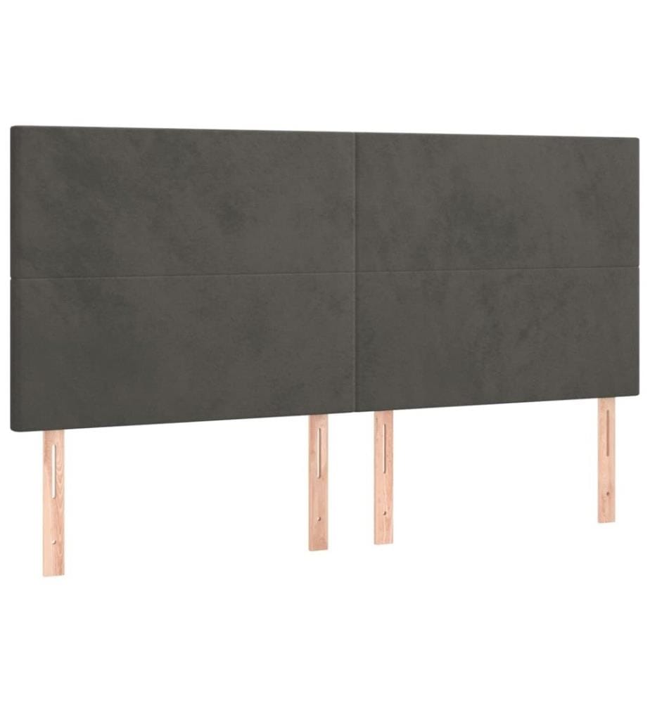 Boxspringbett mit Matratze Dunkelgrau 180x200 cm Samt