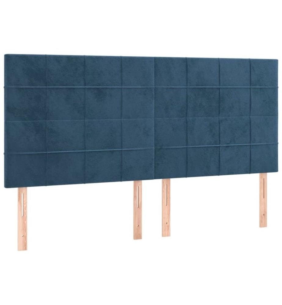 Boxspringbett mit Matratze Dunkelblau 180x200 cm Samt