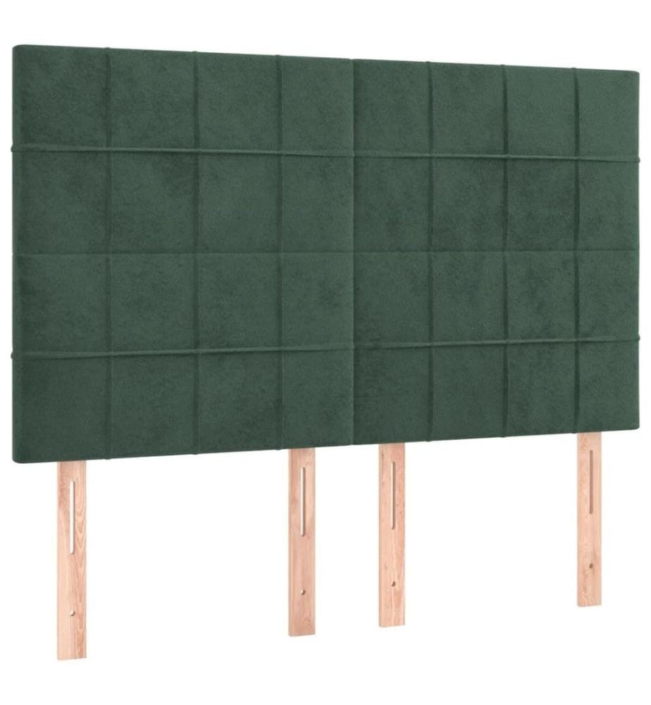 Boxspringbett mit Matratze Dunkelgrün 140x190 cm Samt