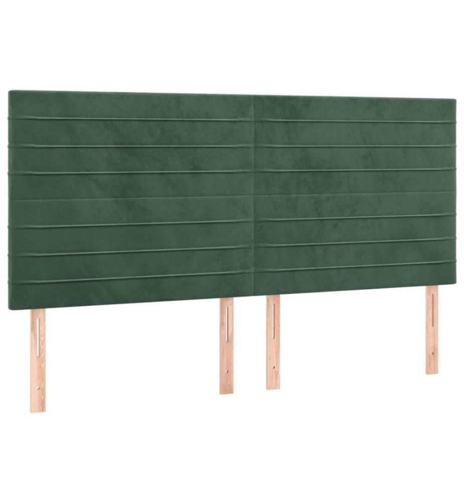 Boxspringbett mit Matratze Dunkelgrün 200x200 cm Samt