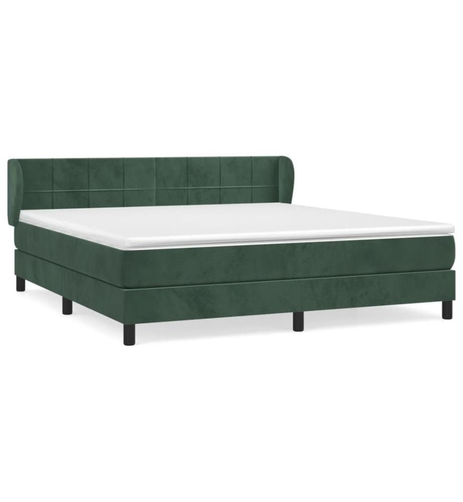 Boxspringbett mit Matratze Dunkelgrün 160x200 cm Samt