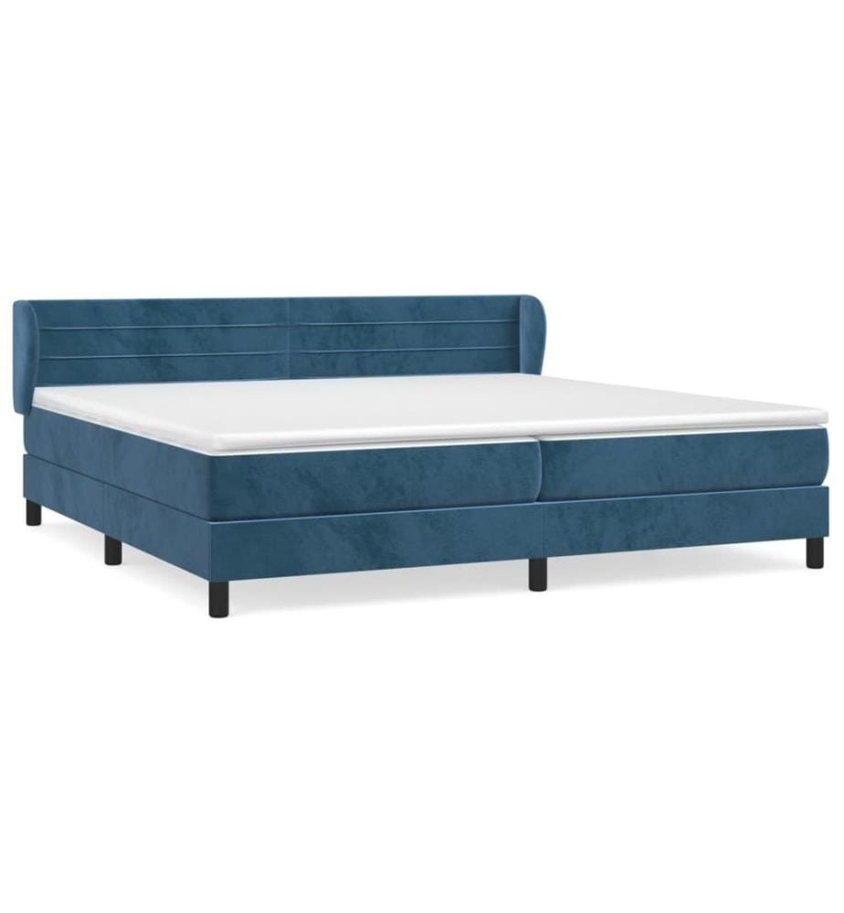 Boxspringbett mit Matratze Dunkelblau 200x200 cm Samt