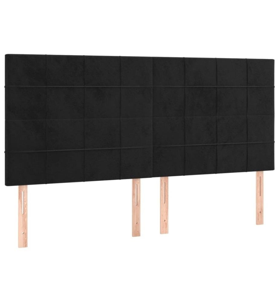 Boxspringbett mit Matratze Schwarz 160x200 cm Samt