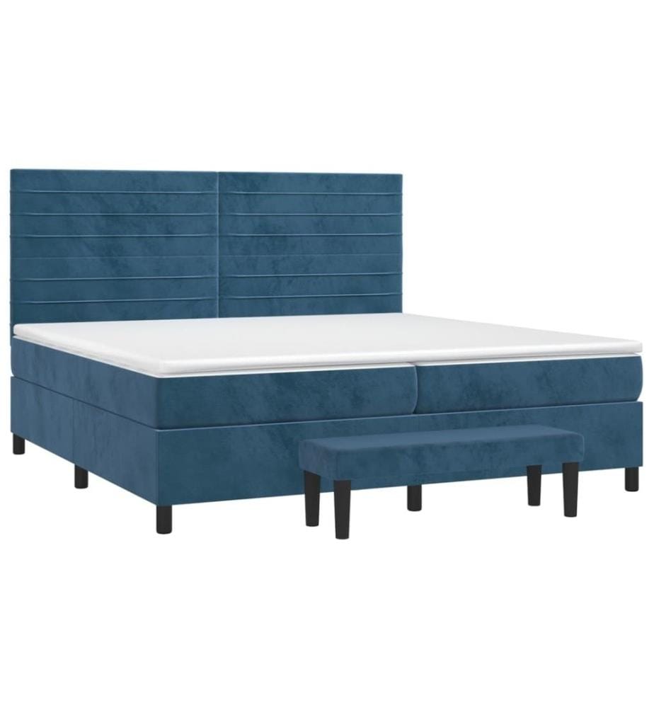 Boxspringbett mit Matratze Dunkelblau 200x200 cm Samt