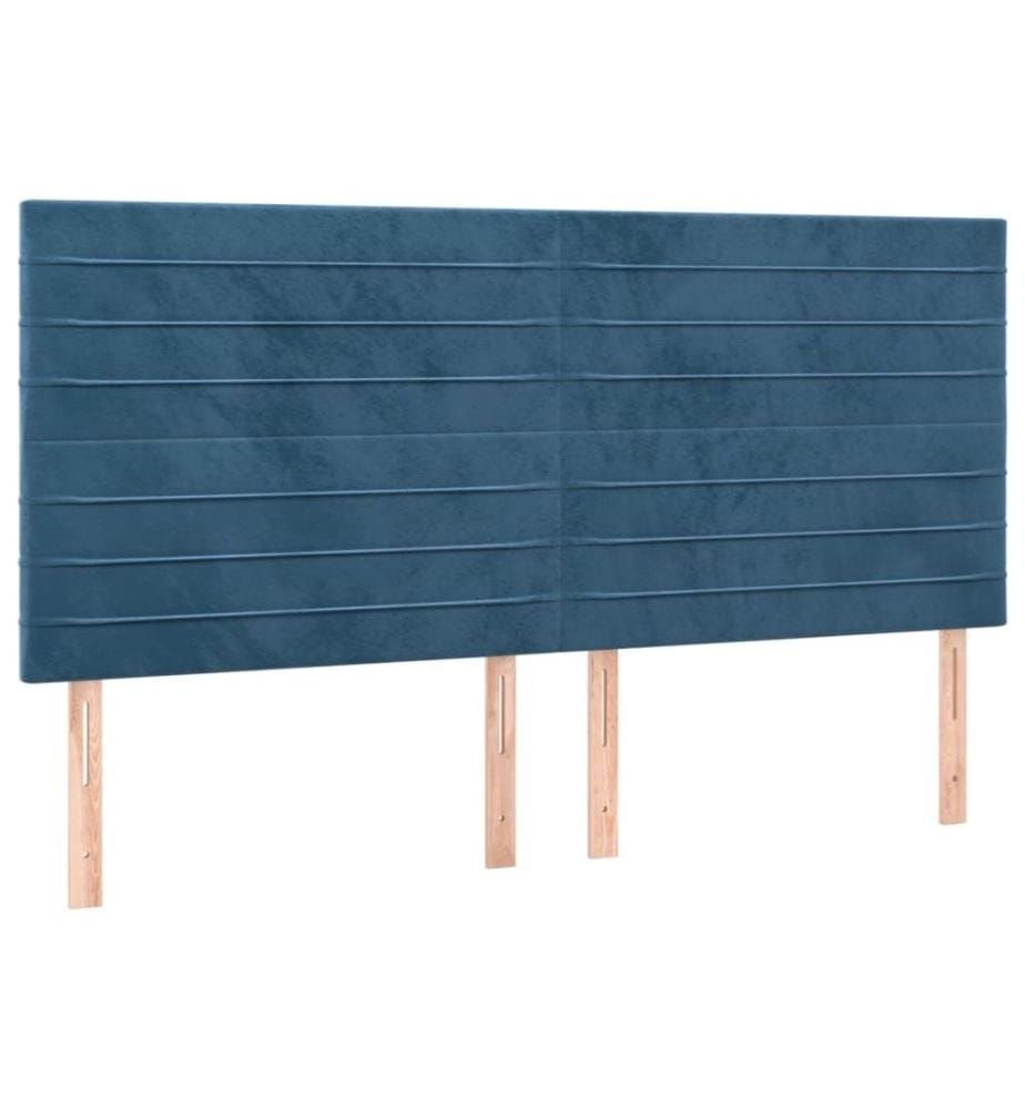 Boxspringbett mit Matratze Dunkelblau 200x200 cm Samt