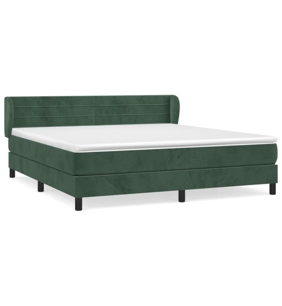 Boxspringbett mit Matratze Dunkelgrün 160x200 cm Samt
