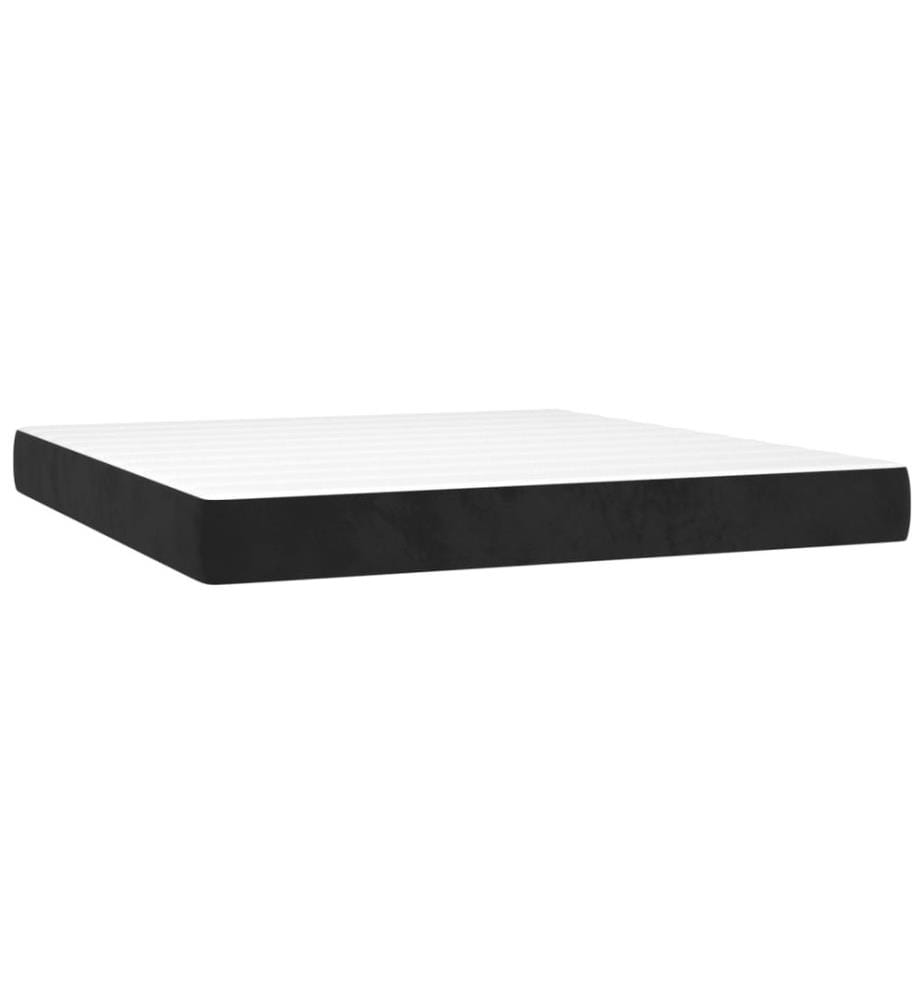 Boxspringbett mit Matratze Schwarz 160x200 cm Samt
