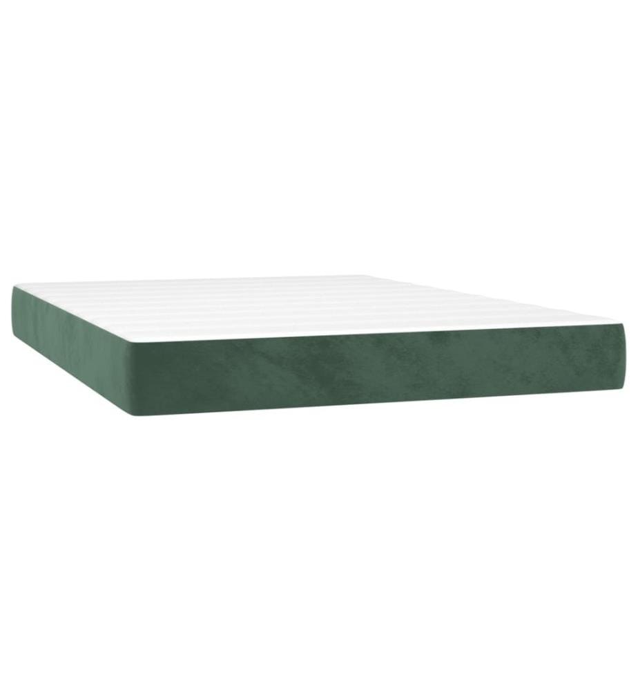 Boxspringbett mit Matratze Dunkelgrün 140x190 cm Samt