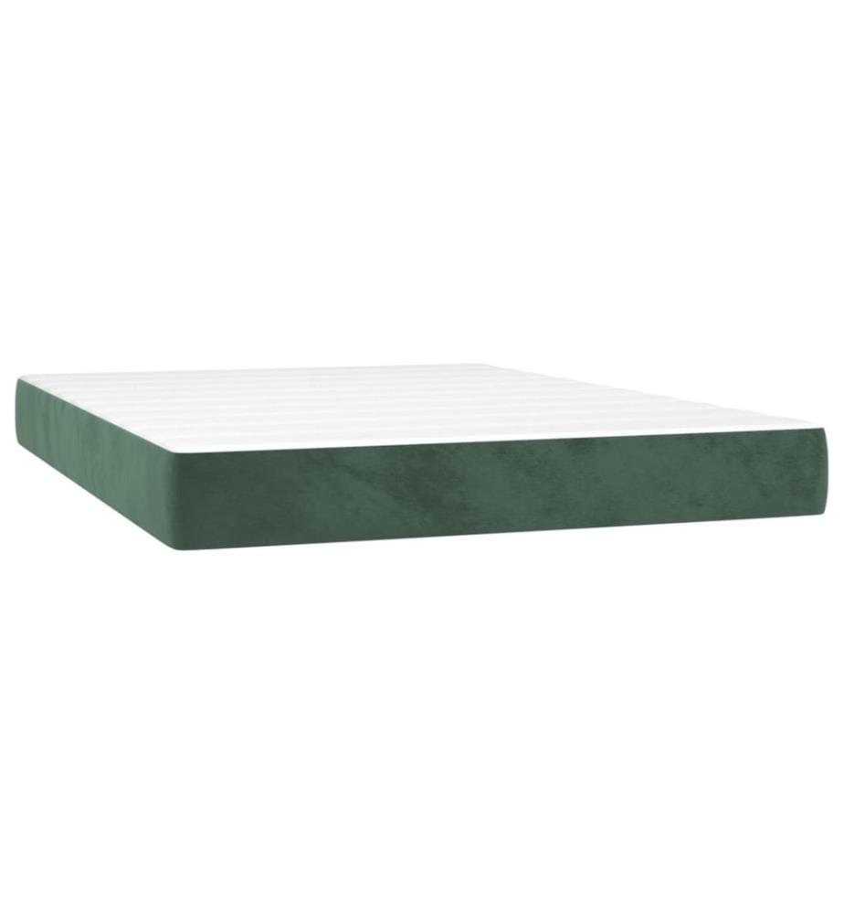 Boxspringbett mit Matratze Dunkelgrün 140x190 cm Samt