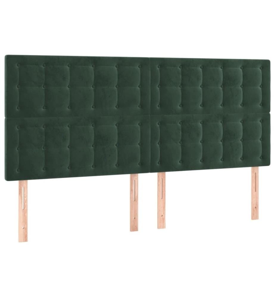 Boxspringbett mit Matratze Dunkelgrün 160x200 cm Samt