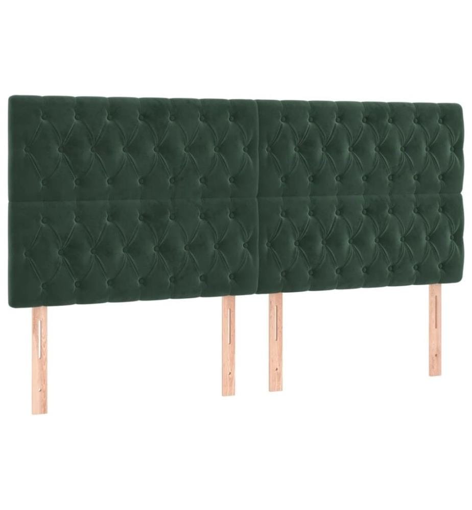 Boxspringbett mit Matratze Dunkelgrün 200x200 cm Samt
