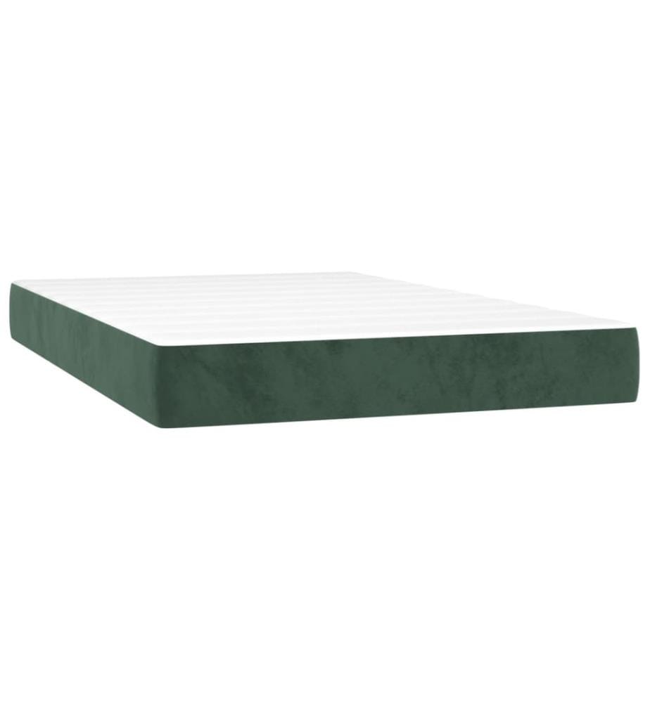 Boxspringbett mit Matratze Dunkelgrün 120x200 cm Samt