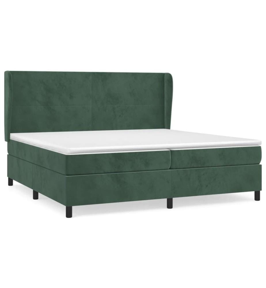 Boxspringbett mit Matratze Dunkelgrün 200x200 cm Samt