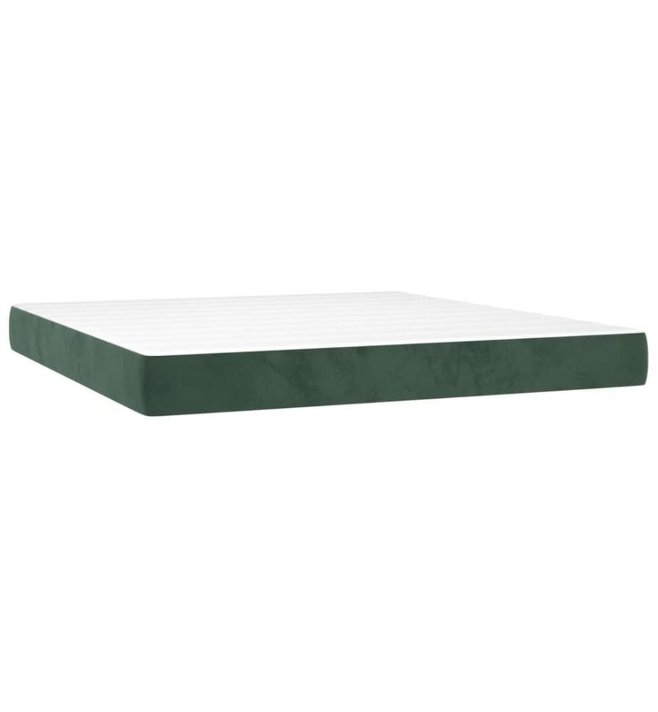 Boxspringbett mit Matratze Dunkelgrün 160x200 cm Samt