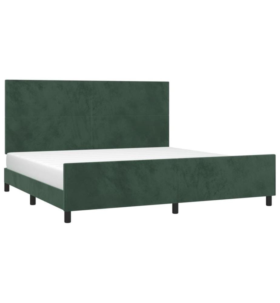 Bettgestell mit Kopfteil Dunkelgrün 200x200 cm Samt