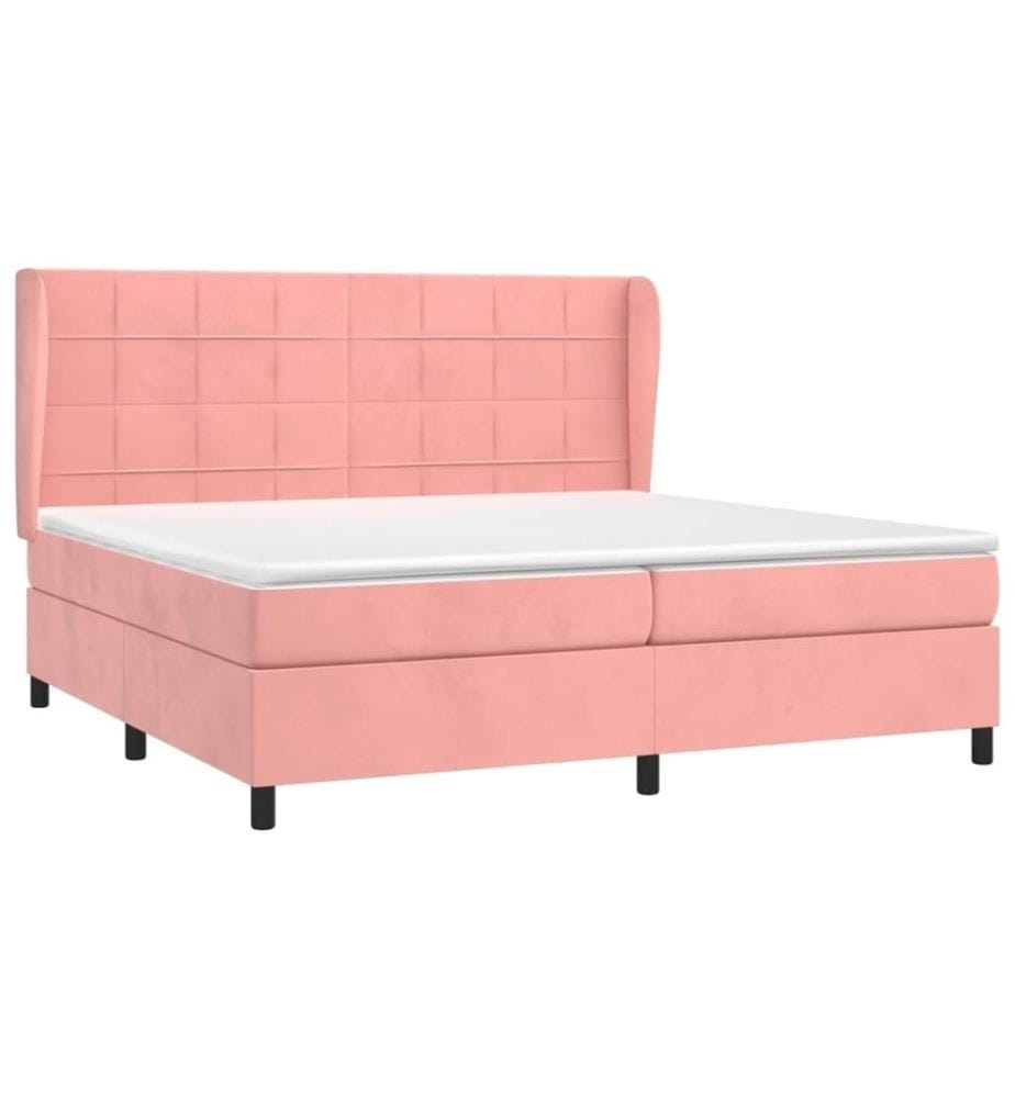 Boxspringbett mit Matratze Rosa 200x200 cm Samt