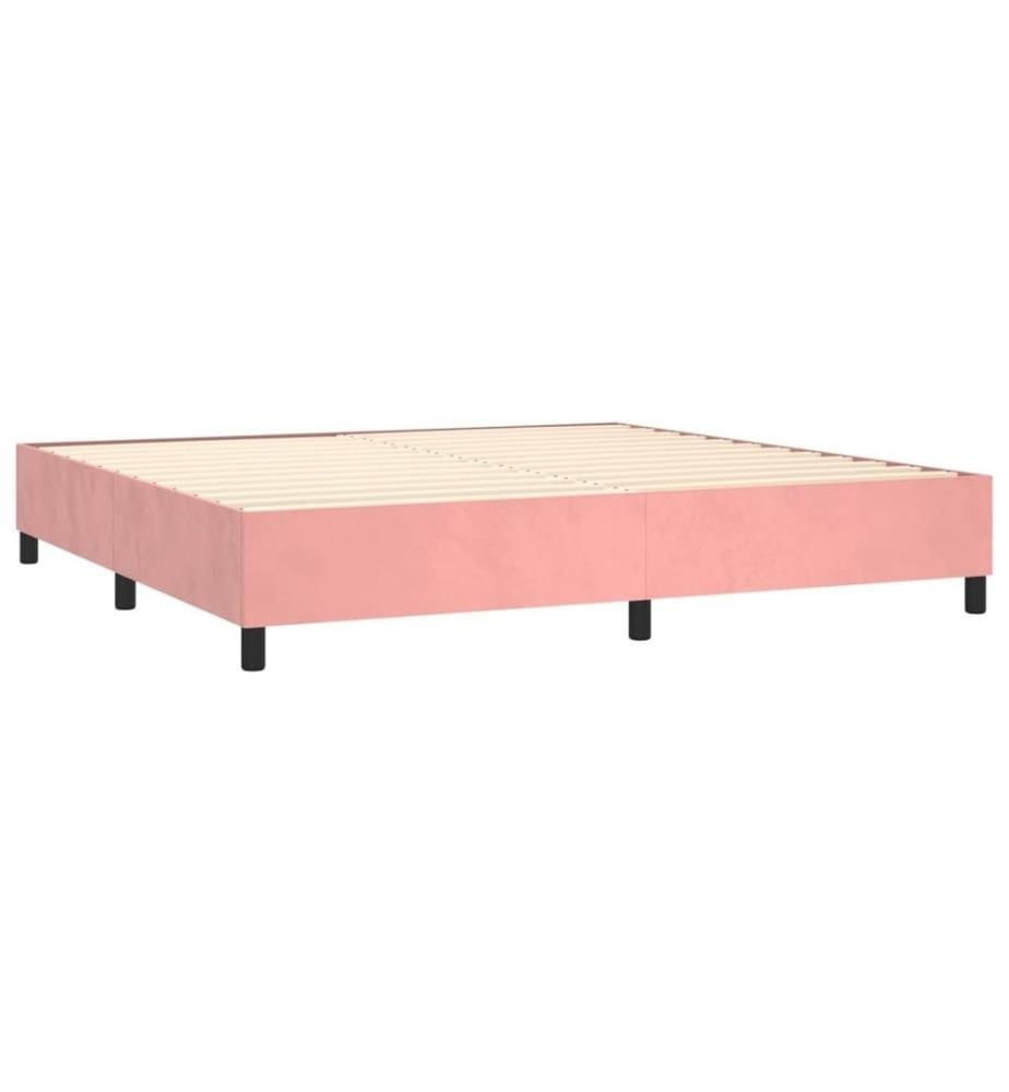 Boxspringbett mit Matratze Rosa 200x200 cm Samt