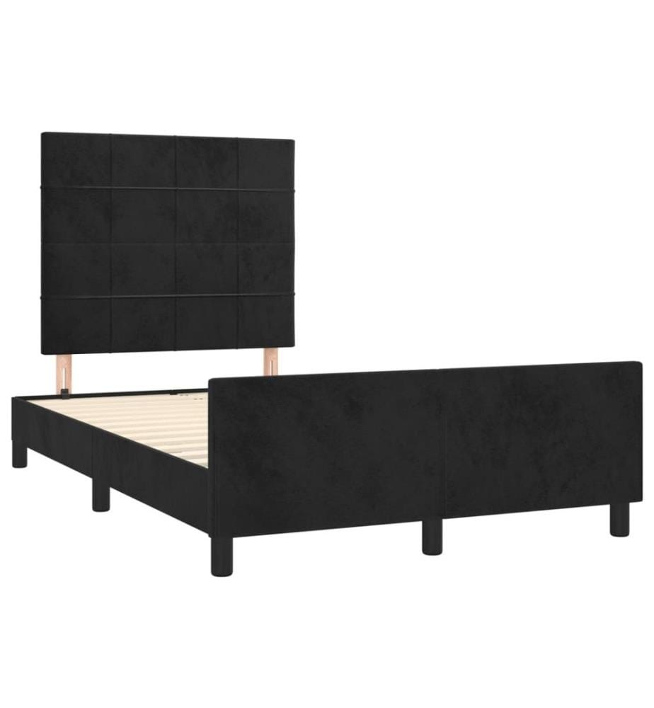 Bettgestell mit Kopfteil Schwarz 120x200 cm Samt